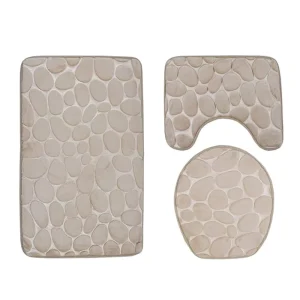 Modern Custom Design Bath Rug Light Polyester Absorbent Bathroom Floor Mat Washable for Bath Room Use