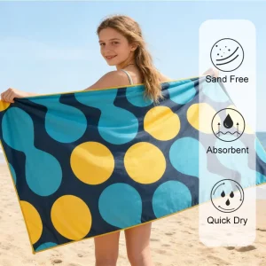 Modern Custom Striped Child Beach Towels Quick Dry Custom Printed Swimming Sand Free Microfiber Eco Friendly
