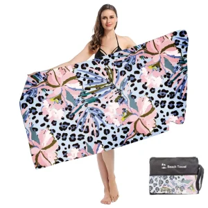 Modern Custom patterned Polyester Beach Towels Sand Free Quick Dry Portable Highly Absorbent for Beach Swimming Outdoor Use