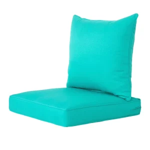 Modern Deep Seat Patio Cushions 24×24 Outdoor Breathable Soft Cushion with Back Cushions Backyard Sofa