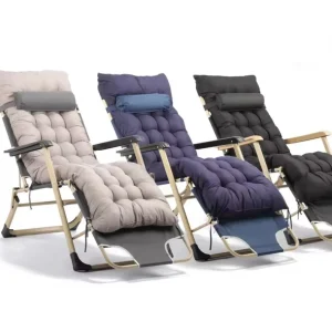 Modern Design Adjustable Outdoor Sun Lounger Zero Gravity Folding Lounge Chair With Thick Padded Cushion