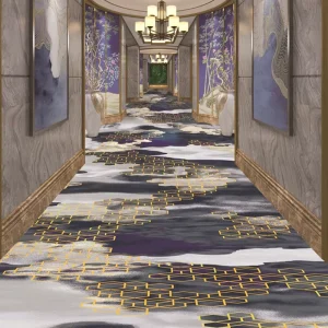 Modern Design Commercial Nylon Machine Made Washable Anti Slip Wall to Wall Hotel Hallway Printed Carpet