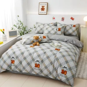 Modern Design Embroidery Woven Polyester Solid Ultra Soft 3-Piece Queen Size Duvet Cover Set Home Bedding Comforter