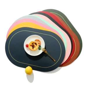 Modern Design Leather Placemat PVC Heat Insulation Non Slip Waterproof Oil Proof Dining Mat for Home or Hotel