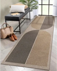 Modern Design Loop Pile Printed Carpet Easy Clean Machine Made Anti slip Loop Pile Runner Rugs for Entrance Kitchen Corridor