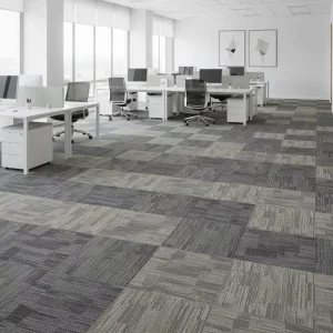 Modern Design PP Striped Square Carpet Tiles Commercial Office Hotel Use Non Woven Backing for Bedrooms Corridors