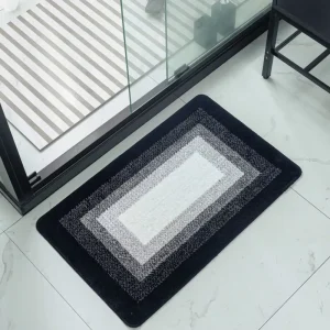 Modern Design Striped Eco Friendly Super Absorbent Non slip Bath Toilet Mats Soft Polyester Tufted Bathroom Floor Mat Print