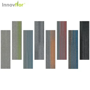 Modern Design Washable Low Pile Loop Pile Nylon Striped Carpet Tiles for Office Home Use Customizable Color Stain Resistant