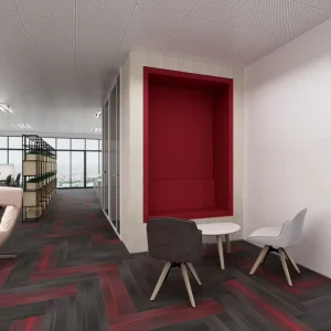 Modern Designed Blended Yarn Fireproof Cushioned Eco-Friendly Commercial Flooring Carpet Tiles with PVC Backing for Office Use