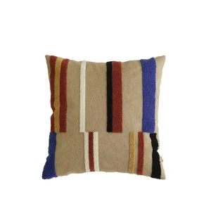 Modern Designer 100% Cotton Sofa Cushion Cover Embroidered Colorful Striped Throw Pillow Case Living Room Home Decor