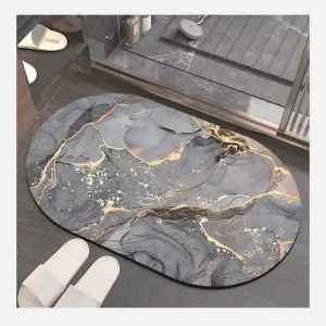 Modern Designer Bath Mats Set Solid Non Slip Toilet Floor Mat Mould Resistance Comfortable ABSORBING Diatom Mud Bath Rubber
