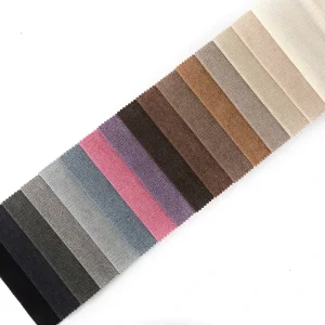 Modern Designer High Quality Fabric Flame Retardant Slub Style Knitted Velvet for Sofas Plain Home Textile