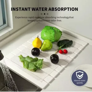 Modern Diatom Mud Folding Foot Mat Quick Drying Anti Slip Absorbent Bathroom Toilet Door Mat