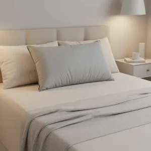 Modern Double Color Hotels Bed Pillows Comfortable Sleeping OEKO TEX Certified 200TC Polyester Fiber Filling Solid Pattern Neck