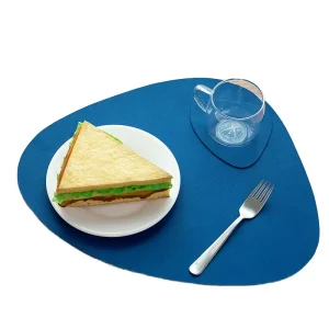 Modern Eco Friendly 3mm Thick Synthetic Leather Heat Insulated Non Slip Washable Table Mats Placemats for Home Kitchen Dining