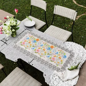Modern Eco Friendly Flower Table Runner Place Mat for Kitchen Table American Disposable Dining Table Cover for Banquet