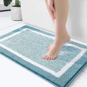 Modern Eco Friendly Microfiber Bath Rug Soft Absorbent Non Slip Foot Mat for Bathroom Tub & Shower Washable