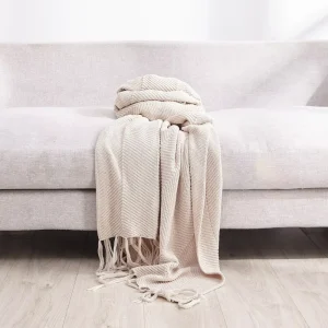 Modern Eco-Friendly Soft Custom Baby Cotton Knitted Throw Blankets for Indoor Outdoor Use