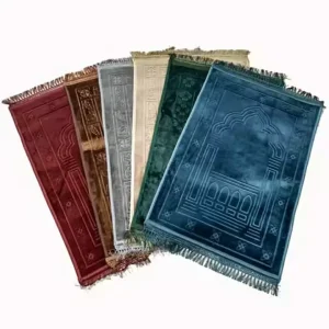 Modern Elegant Non Slip Polyester Prayer Mat Soft Touch with Muslim Style Washable Rubber for Home Mosque or Travel