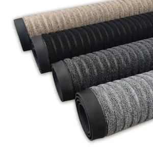 Modern Embossed Door Mat with Rubber Backing Cushioned Ribs and Novelty Pattern for Home or Hotel Use