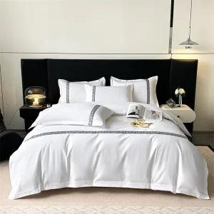 Modern Embroidery Four-piece Set Rugged Fabric Bedding Set Polyester Filling Durable Eco-Friendly