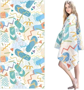 Modern Extra Large Pool Bath Towel Custom Beach Towel Embossed Pattern Two Sided Same Pattern Sand Proof GRS Embroidered Bag