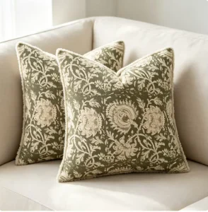 Modern Farmhouse Floral Print Throw Pillow Covers Neutral Vintage Decorative Accent Soft Cushion Cases Boho Home Decor
