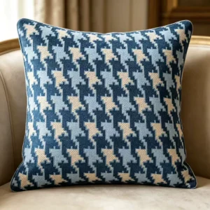 Modern Farmhouse Houndstooth Cushion Cover Jacquard Woven Decorative Throw Pillow Case for Sofa Living Room Home Decor