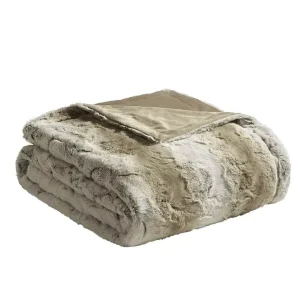 Modern Faux Fur Throw Blanket Hypoallergenic Ultra Plush Portable Eco-Friendly Striped Cartoon Animal for Home Decor