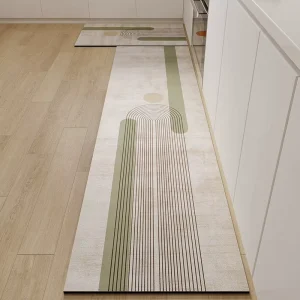 Modern Faux Leather Eco-Friendly Washable Non-slip Super Absorbent Oil-proof Medium Thickness Kitchen Floor Mat Rug Runner