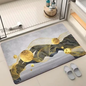 Modern Floor Cross Border Non Slip Waterproof Easy Care Polyester PET Friendly Eco Friendly Machine Made Bath Mat Carpet Home