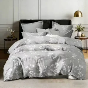 Modern Floral Abstract Pattern 3 Piece Polyester Bedding Set Durable Easy Care Duvet Cover for Apartment Resort Supply