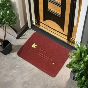 Modern Floral Embroidered Entrance Door Mats Anti Slip TPR Backing for Prayer Travel Golf Picnic New Style Polyester Door Mat