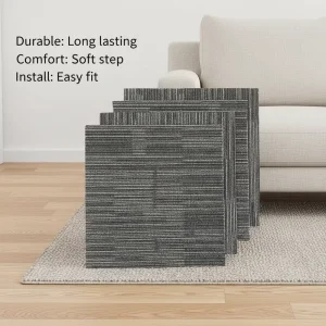 Modern Floral Jacquard Bedroom Carpet Luxury Hotel PP PVC Nylon Tile Commercial Office and Home Use Square Tiles