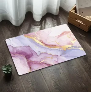 Modern Floral Non Slip Rubber Bath Mat Absorbent Washable Entryway Door Rug Toilet Floor Carpet 40×60 50x80cm