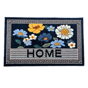 Modern Floral Outdoor Door Mat Non Skid Machine Cut Pile Durable Polyester Material