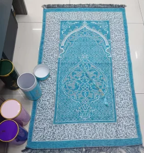 Modern Floral Pattern Foldable Travel Prayer Mat Custom Prayer Gift Set for Home Use Better Polyester Square Shape