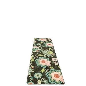 Modern Floral Printed Area Rug 100% Polyester Washable Anti Slip Floor Carpet for Living Room Bedroom Entrance Foyer Home Decor