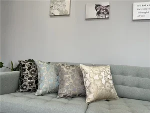 Modern Florals Design Metallic Jacquard Fabric 45*45cm Cushion Cover Home Decor Throw Pillow Cover Housse De Coussin