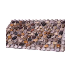 Modern Foot Massage Bath Mat Textured Stones Pebble Design Cushioned Non Slip 30x30cm Bathroom Shower Floor Spa Comfort Anti