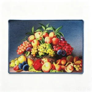 Modern Fruit Still Life Oil Painting Printed Polyester Doormat Factory Customized Anti Slip Low Pile Entrance Decorative Floor