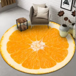 Modern Geometric Coral Velvet Thin Polyester Woven Non Slip Washable Kids Round Area Rug for Nursery Playroom