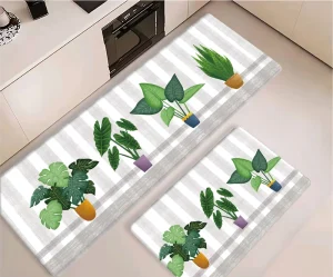 Modern Geometric Kitchen Mat Set Hexagon Triangle Parallelogram Abstract Patterns Anti Fatigue Mat