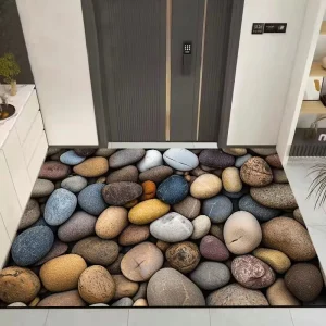 Modern Geometric Machine Made Eco friendly Dirt Resistant Water Absorbent Hand Washable Pet Friendly Door Mat Carpet