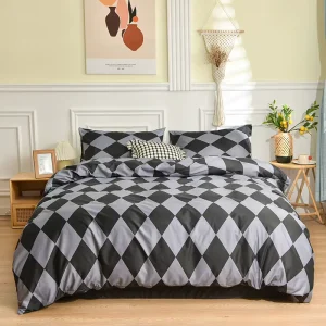 Modern Geometric Pattern 100% Polyester Eco friendly Woven Bedding Set 200TC Thread Count Customizable for Home & Hotel Use