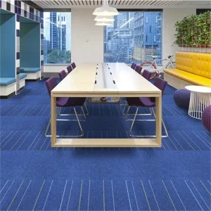 Modern Geometric Pattern Loop Pile Square Carpet Durable Modular Flooring