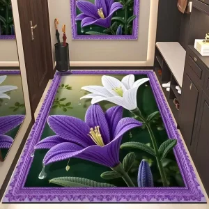 Modern Geometric Print Non Slip Door Mat Waterproof Stain Resistant Washable Rubber Cushion for Home Office Hotel Use