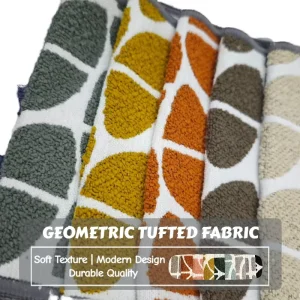 Modern Geometric Tufted Lightweight Polyester Fleece Fabric Soft Waterproof Anti Stain Fire Retardant Upholstery Sofa Cushion