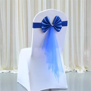 Modern Handmade Elastic Polyester Ribbon Wedding Chair Sashes 13x35cm for Beach Banquet Home Decor