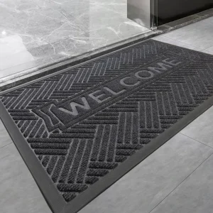 Modern Heavy Duty Outdoor Indoor Welcome Mats Weather Resistant Front Mat for Home Hotel Washable Polyester Material Cushioned
